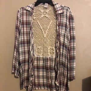 Plaid open back flannel